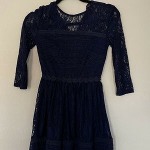 City Triangles Lace Dress Navy Blue Size 0 XS